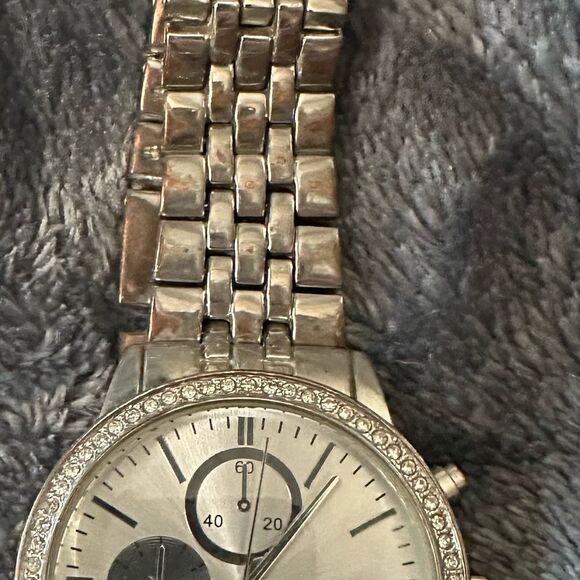 BKE Buckle Ladies Silver Watch with Crystal Accents - Picture 3 of 12